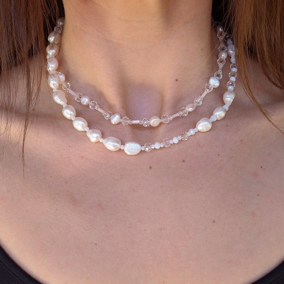 Jewelry - Genuine Pearl & Swarovski Crystal Beaded Necklace Bundle